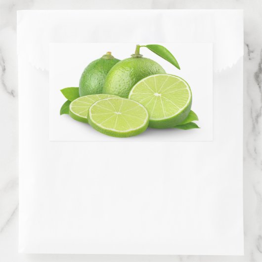 Kalk in Scheiben Rechteckiger Aufkleber (Tasche)