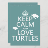 Kalk und Liebe Schildkröten Behalten Einladung (Vorne/Hinten)
