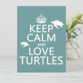 Kalk und Liebe Schildkröten Behalten Einladung (Stehend Vorderseite)