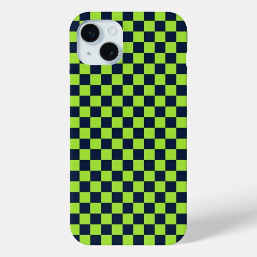 Kalk und marineblaues Karomuster Case-Mate iPhone Hülle (Rückseite)