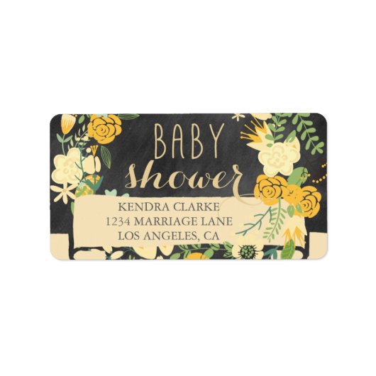 KALKBOARD BABY SHOWER ETIKETTEN ADRESSAUFKLEBER (Vorne)