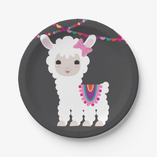 Kalkboard Little Llama Alpaca Party Teller (Vorderseite)