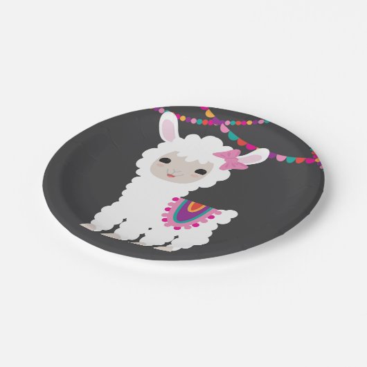 Kalkboard Little Llama Alpaca Party Teller (Schrägansicht)