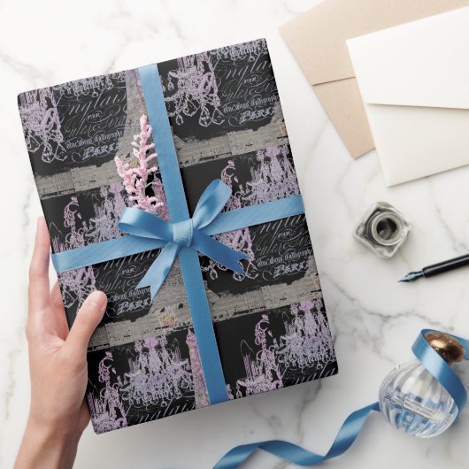 Kalkboard-Skripte Kronleuchter Paris eiffel Turm Geschenkpapier (Schenken)