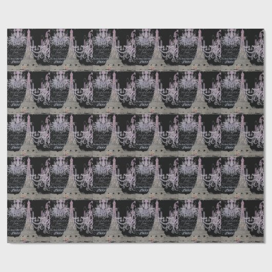 Kalkboard-Skripte Kronleuchter Paris eiffel Turm Geschenkpapier (Flach)