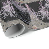 Kalkboard-Skripte Kronleuchter Paris eiffel Turm Geschenkpapier (Rolleneckpunkt)