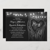 Kalkboard-Streichellichter romantische Hochzeit Einladung (Vorne/Hinten)