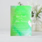 Kalkgrün Aquarell Moderne Kunst Hochzeit boho Einladung (Stehend Vorderseite)