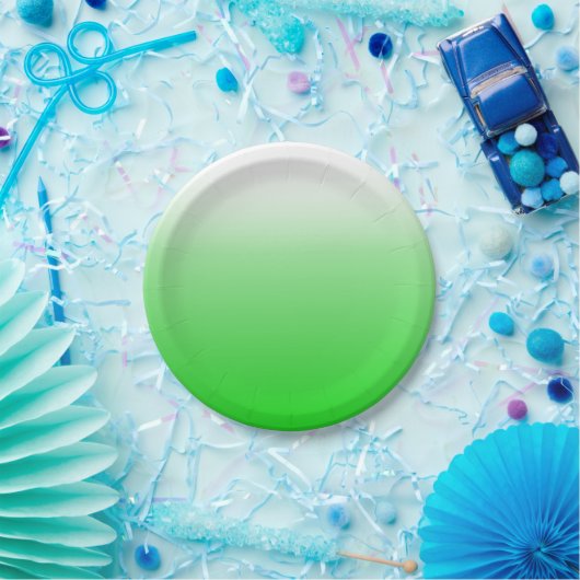 Kalkgrün bis weißer Farbverlauf #00cc00 Party Pappteller (Party)