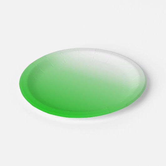 Kalkgrün bis weißer Farbverlauf #00cc00 Party Pappteller (Schrägansicht)