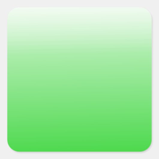 Kalkgrün bis weißer Farbverlauf #00cc00 Quadratischer Aufkleber (Vorderseite)