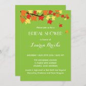 Kalkgrün fallender Ahorn Verlasse Herbsteinladung Einladung (Vorne/Hinten)