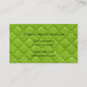 Kalkgrün gepolsterter Diamant-Look Visitenkarte (Rückseite)