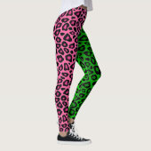Kalkgrün - Hot Pink Leopard Animal  Leggings (Rechts)