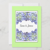 Kalkgrün mit Lila Hydrangeas Einladung (Rückseite)