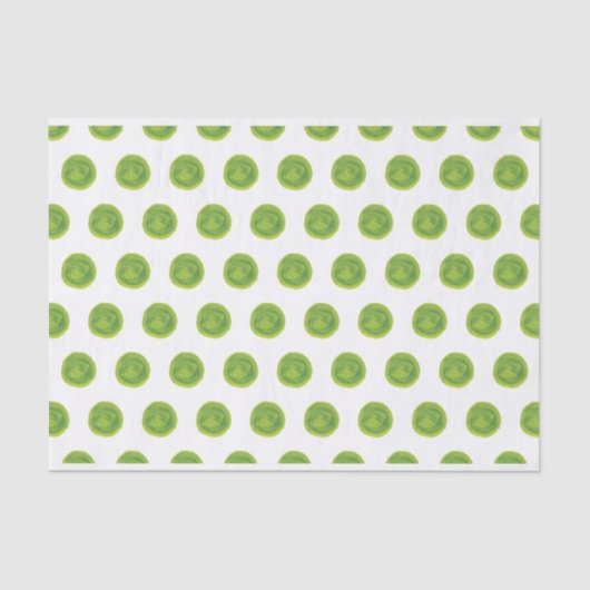 Kalkgrün Polka Dots Tissue Paper Seidenpapier (Vorderseite)
