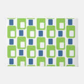 Kalkgrün und blaue Rechtecke Fußmatte (Vorderseite)