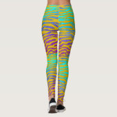 Kalkgrün und gelber Zebradruck Leggings (Rückseite)