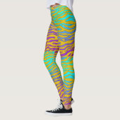 Kalkgrün und gelber Zebradruck Leggings (Links)