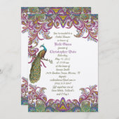 Kalkgrün- und Himbeerdammel Hochzeitsdusche Einladung (Vorne/Hinten)