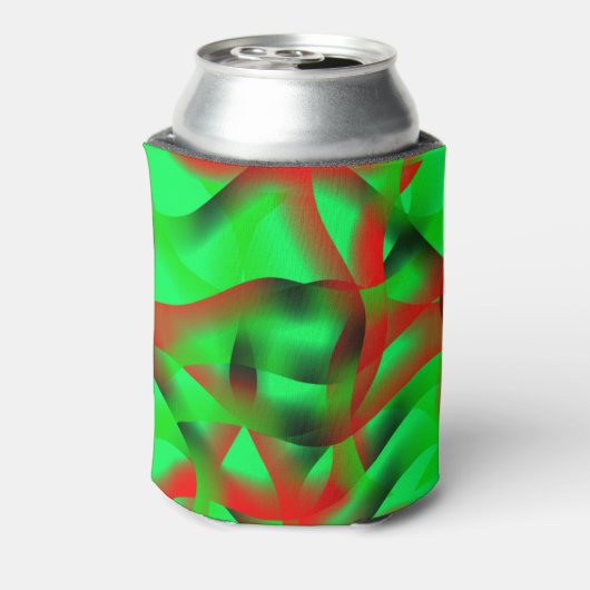 Kalkgrün und klare rote Curling, mit Schatten? Dosenkühler (Kanne Rückseite)