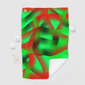 Kalkgrün und klare rote Curling, mit Schatten? Golfhandtuch (Insitu)