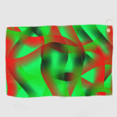 Kalkgrün und klare rote Curling, mit Schatten? Golfhandtuch (Horizontal)