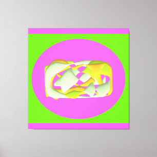 Kalkgrün und leuchtend lila Muster Leinwanddruck