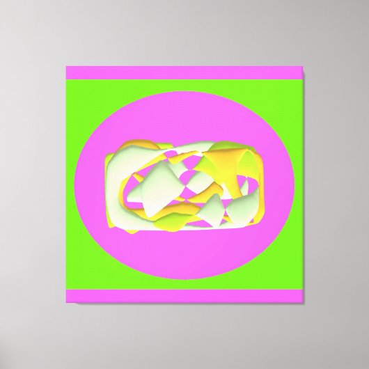 Kalkgrün und leuchtend lila Muster Leinwanddruck (Vorderseite)