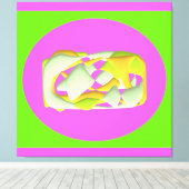 Kalkgrün und leuchtend lila Muster Leinwanddruck (Insitu (Holzboden))