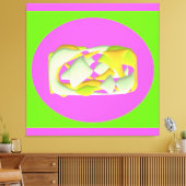 Kalkgrün und leuchtend lila Muster Leinwanddruck (Insitu (Wohnzimmer))