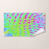 Kalkgrün und Lila Abstrakte Kone-Blume Badhandtuch Set (Handtuch)