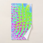 Kalkgrün und Lila Abstrakte Kone-Blume Badhandtuch Set (Handtuch)