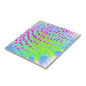 Kalkgrün und Lila Abstrakte Kone-Blume Fliese (Seite)