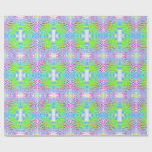 Kalkgrün und Lila Abstrakte Kone-Blume Geschenkpapier (Flach)