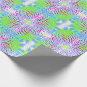 Kalkgrün und Lila Abstrakte Kone-Blume Geschenkpapier (Ecke)