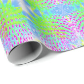 Kalkgrün und Lila Abstrakte Kone-Blume Geschenkpapier (Rolleneckpunkt)