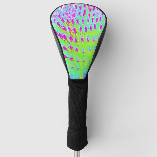 Kalkgrün und Lila Abstrakte Kone-Blume Golf Headcover (Vorderseite)