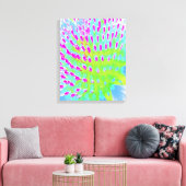 Kalkgrün und Lila Abstrakte Kone-Blume Leinwanddruck (Insitu (Wohnzimmer))