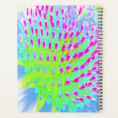 Kalkgrün und Lila Abstrakte Kone-Blume Planer (Rückseite)