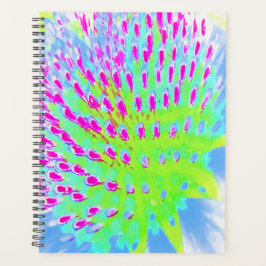 Kalkgrün und Lila Abstrakte Kone-Blume Planer