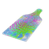 Kalkgrün und Lila Abstrakte Kone-Blume Schneidebrett (Ecke)