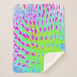 Kalkgrün und Lila Abstrakte Kone-Blume Sherpadecke