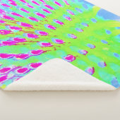Kalkgrün und Lila Abstrakte Kone-Blume Sherpadecke (3/4)