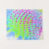 Kalkgrün und Lila Abstrakte Kone-Blume Wandteppich (Vorderseite (Horizontal))