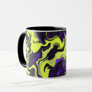 Kalkgrün und Lila Swirbeldesign Tasse