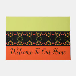 Kalkgrün und Orange Fußmatte