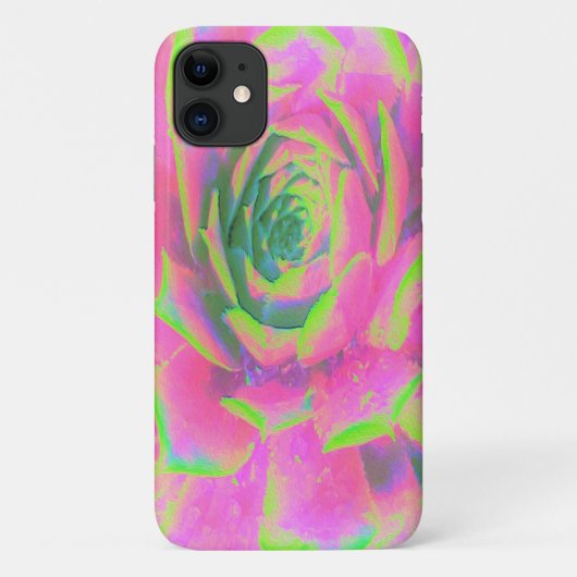 Kalkgrün und rosa Sukkulent Sedum Rosette Case-Mate iPhone Hülle (Rückseite)