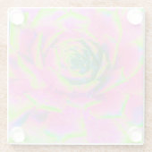 Kalkgrün und rosa Sukkulent Sedum Rosette Glasuntersetzer (Rückseite)