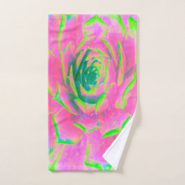 Kalkgrün und rosa Sukkulent Sedum Rosette Handtuch